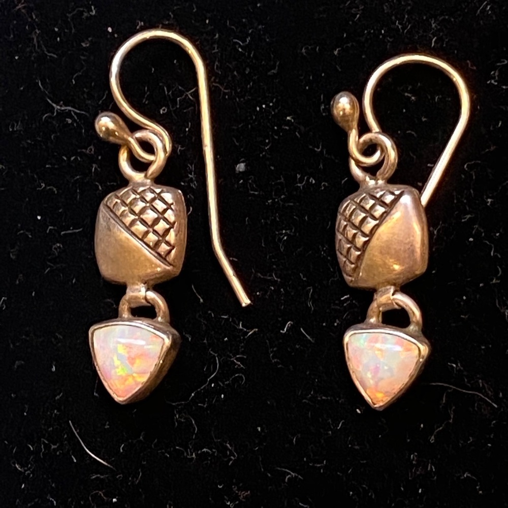 Sterling silver opal earrings